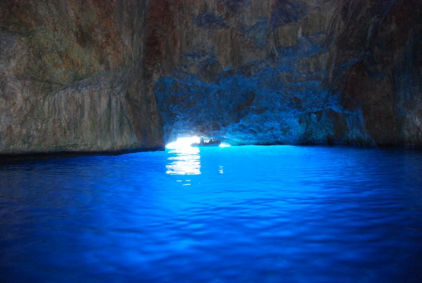 The Blue Cave (also known as Cave of Parasta or Fokiali)